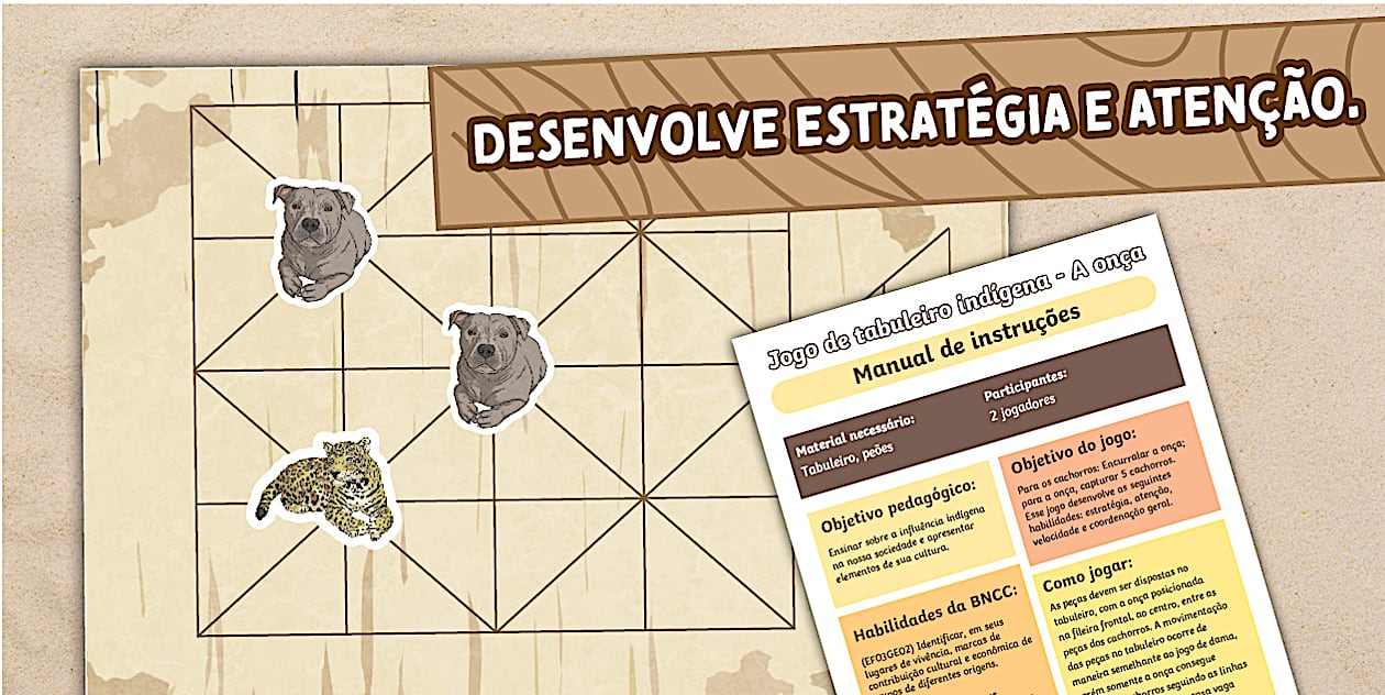 Jogo de tabuleiro indígena - A onça