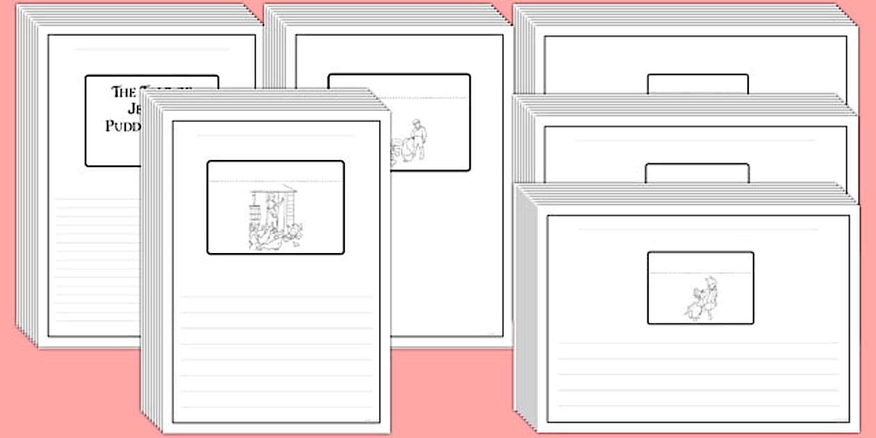 The Tale of Jemima Puddle-Duck Story Writing Frames Black and White