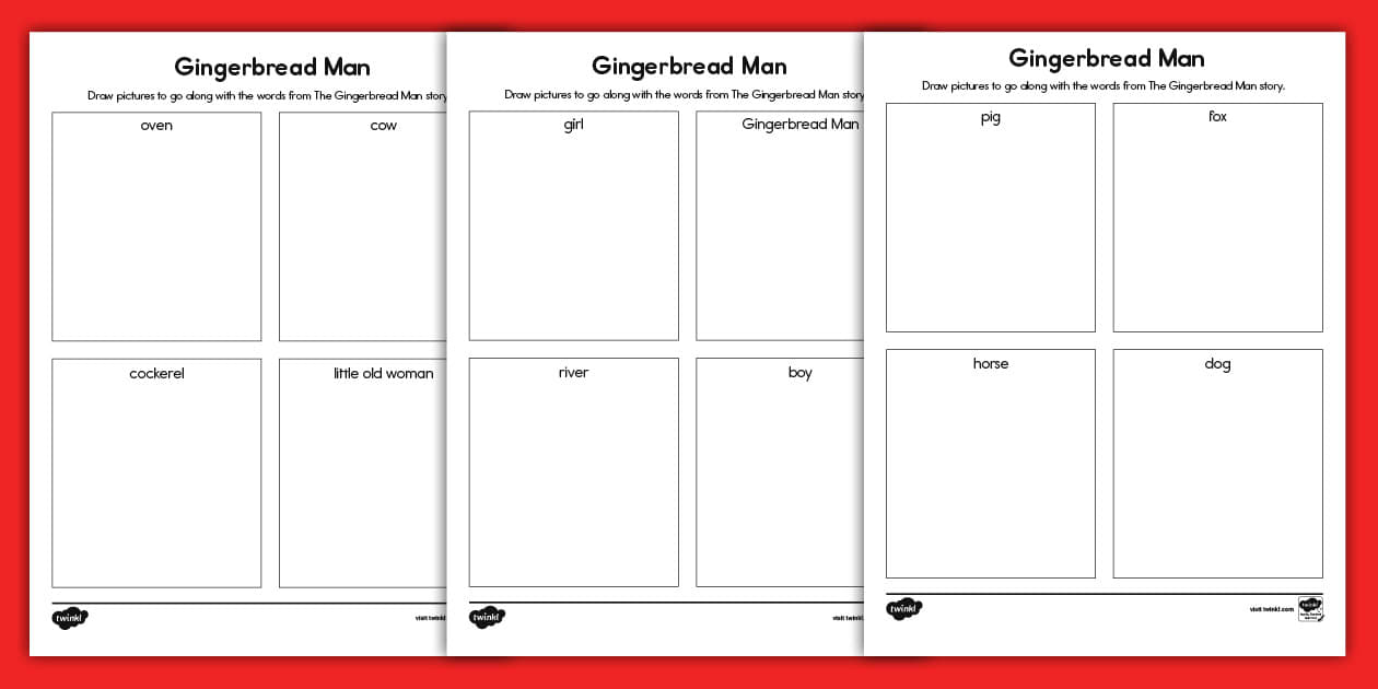 The gingerbread man read and draw worksheet worksheet