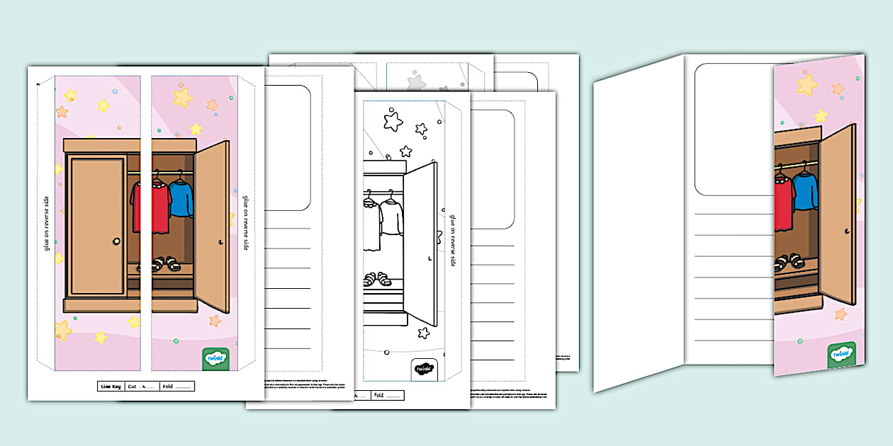 Wardrobe Folding Writing Template (teacher made) - Twinkl