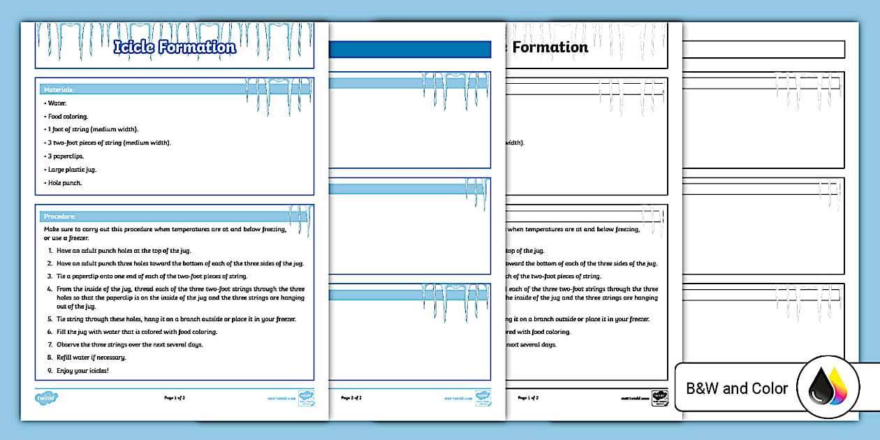 How Are Icicles Formed Science Project | Twinkl USA - Twinkl