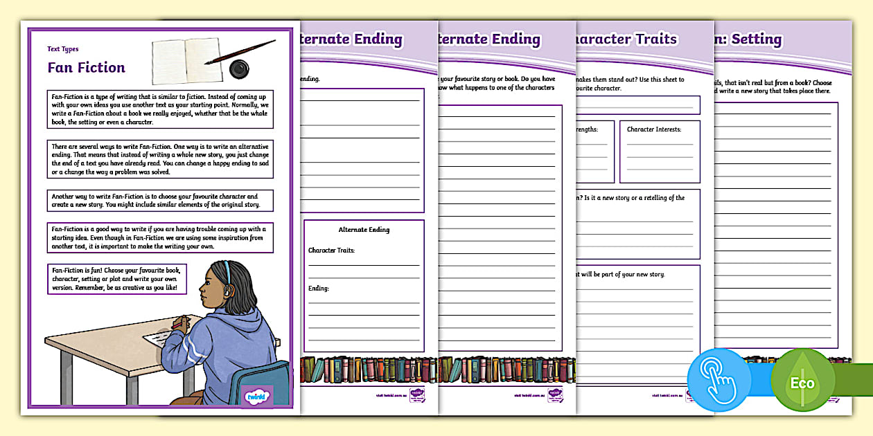 Fan Fiction Planning Templates Resource Pack Twinkl