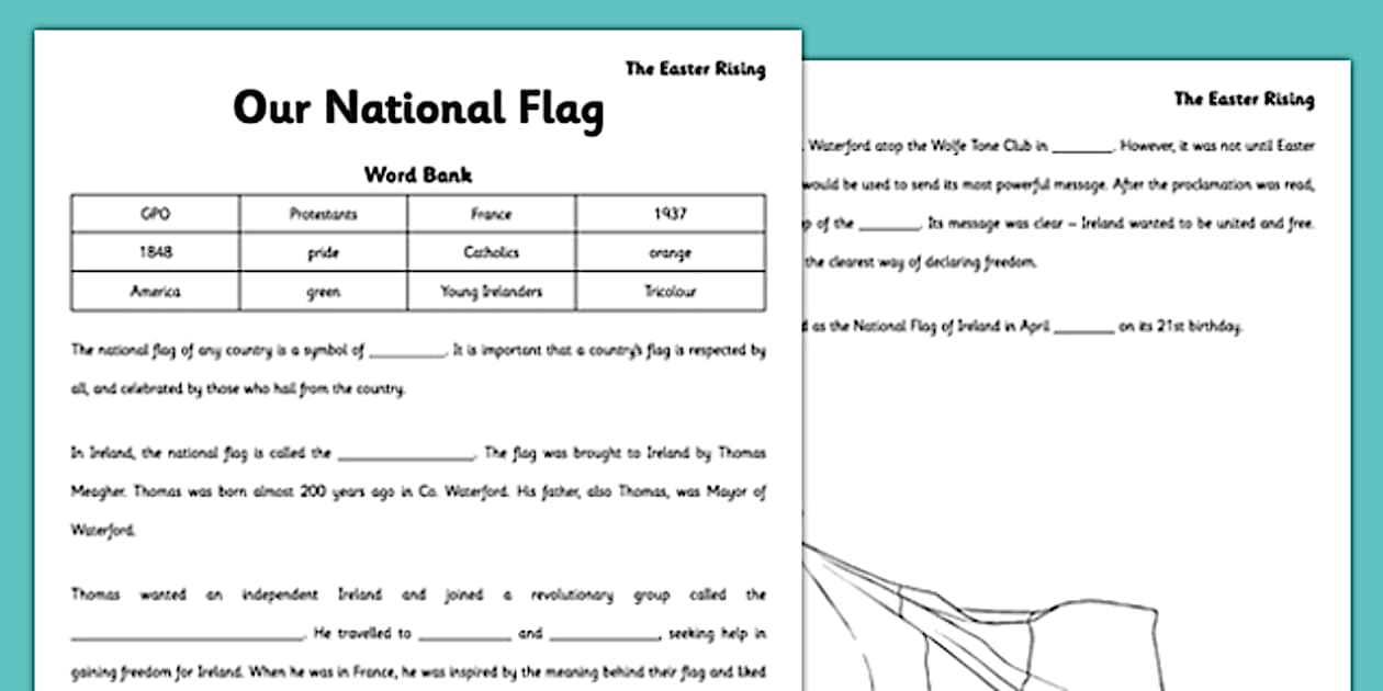 1916 Rising Our National Flag Cloze Activity