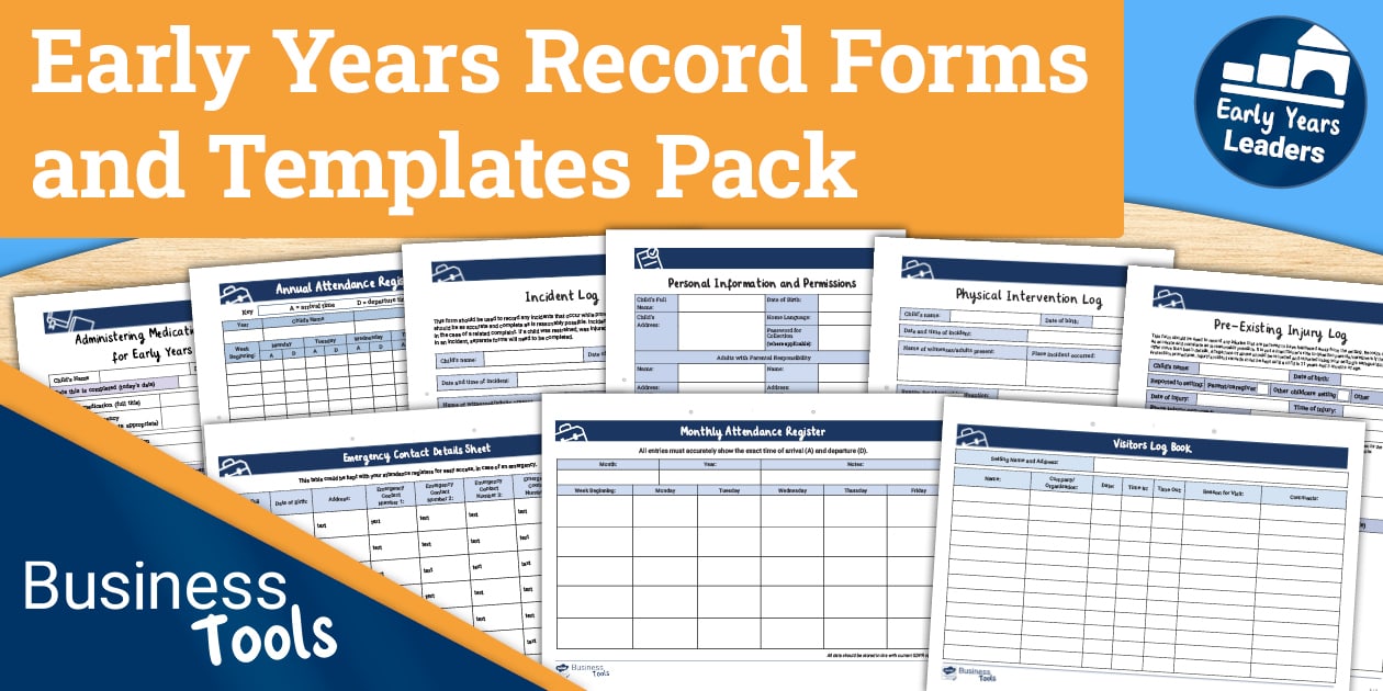 Early Years and Childminders Record Forms and Templates Pack