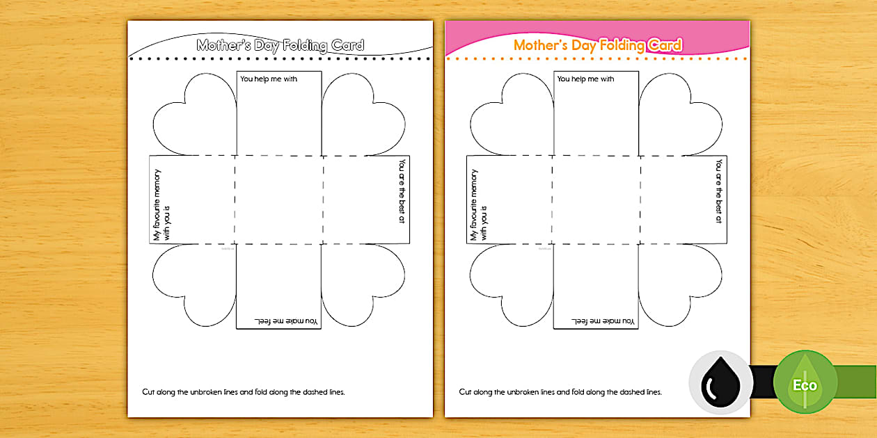 Mother #39 s Day Folding Card Template Twinkl