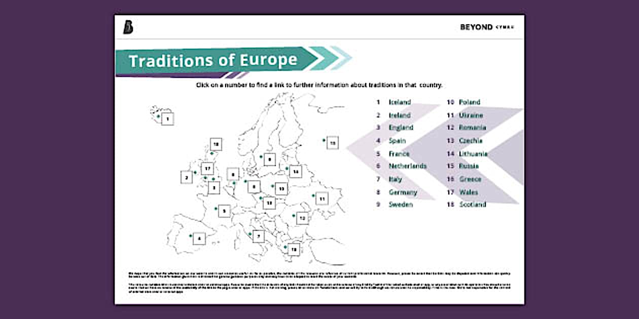 Traditions of Europe Map (teacher made) - Twinkl