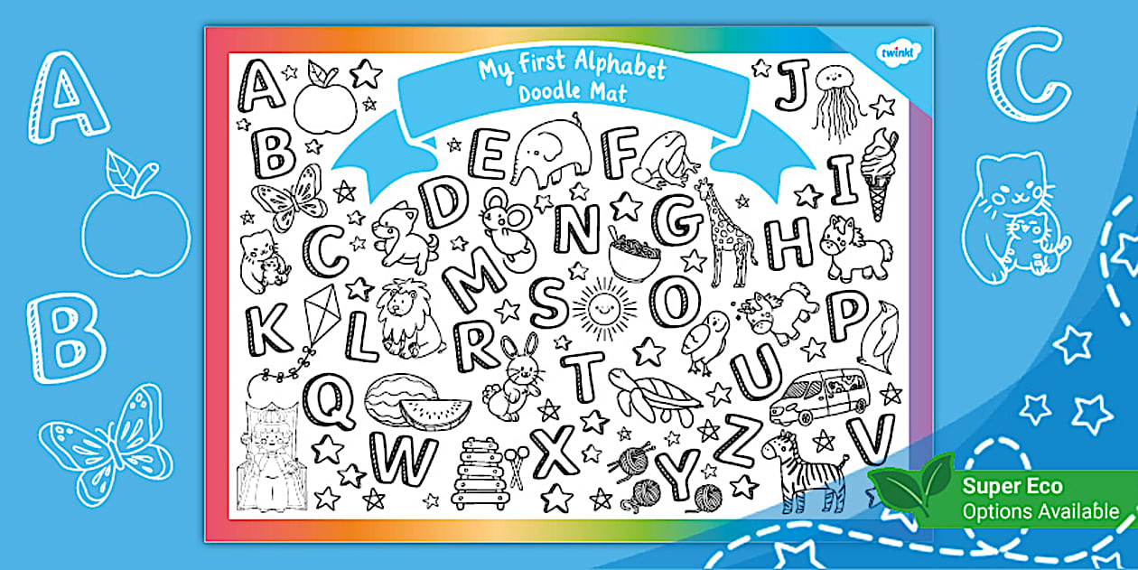 FREE! - My First Alphabet Doodle Mat (professor feito)