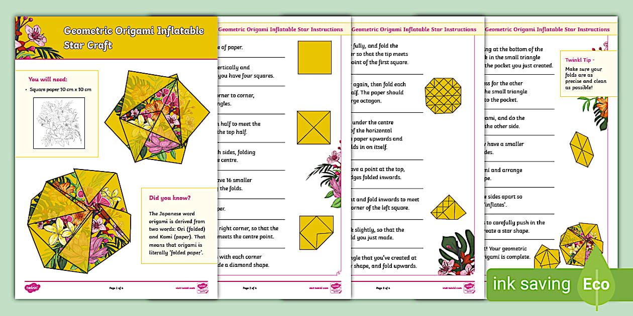 Printable Origami Inflatable