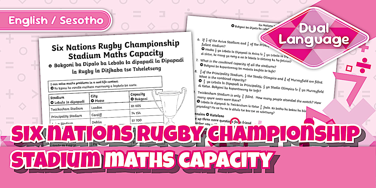 G4 Maths term3 -Six Nations Rugby Championship Stadium Maths
