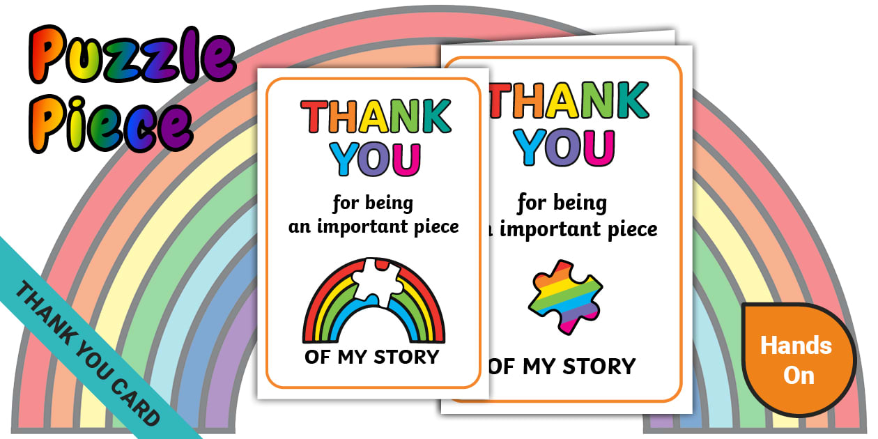 * NEW * Puzzle Piece Thank You Card Twinkl