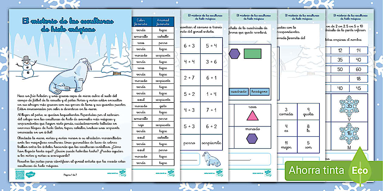 Juego de detectives: El misterio de las esculturas de hielo mágicas