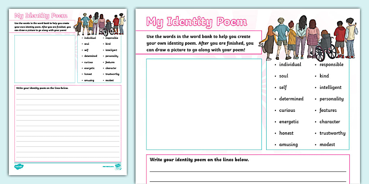 My Identity Poem Writing Template (Teacher Made) Twinkl