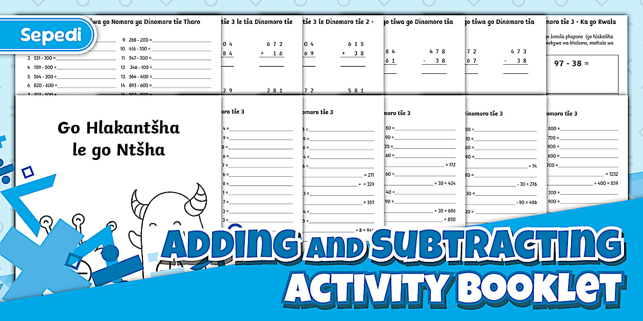 Adding Math Booklet Image Grade 3 Maths Adding and Subtracting Activity Booklet Sepedi (CAPS ...