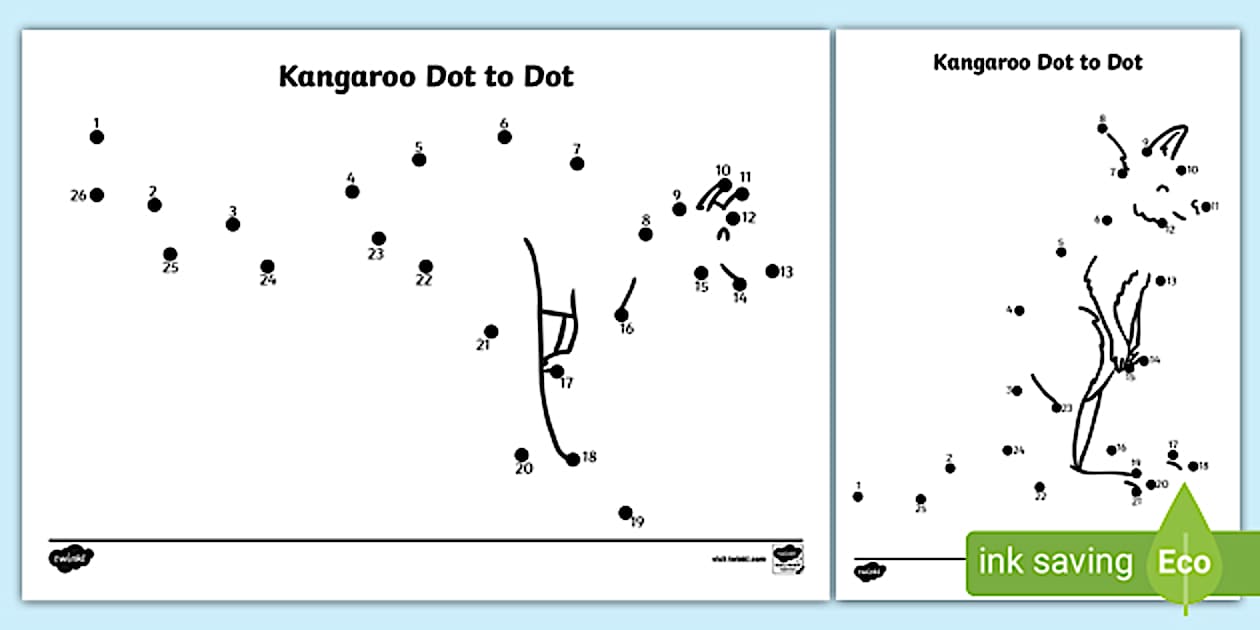 Kangaroo Dot to Dot Activity - KS1 (teacher made) - Twinkl