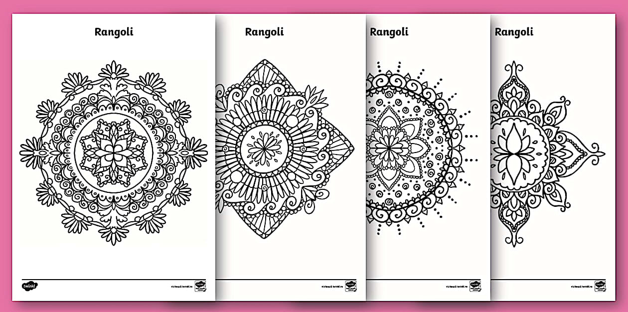 Rangoli – Desene de colorat (teacher made) - Twinkl