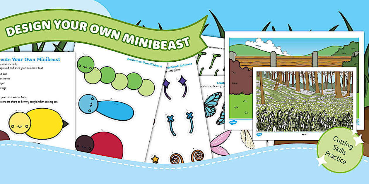 Create Your Own Minibeast Cut and Stick Activity - KS1