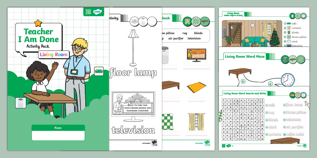Teacher I Am Done Activity Pack | Living Room | Lv.1
