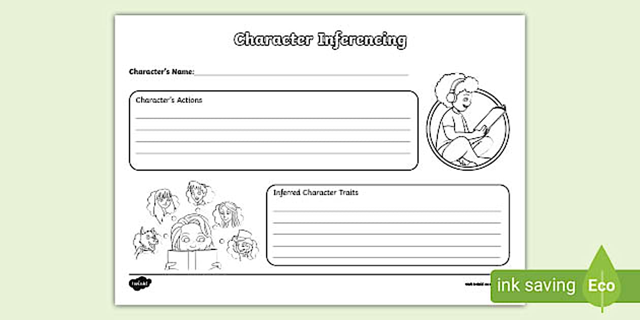 Editable Character Inference Reading Comprehension Activity