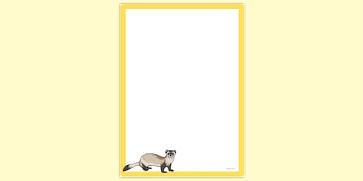 Simple Blank Black Footed Ferret Page Border | Twinkl