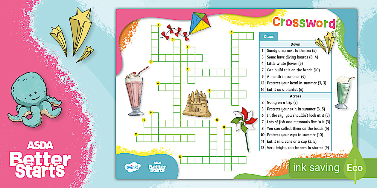 FREE ASDA Better Starts: Summer Crossword (teacher made) FREE ASDA Better Starts: Summer Crossword (teacher made)