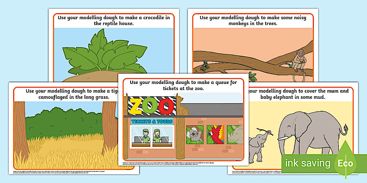 Who's at the Zoo? Modelling Dough Mats (teacher made)