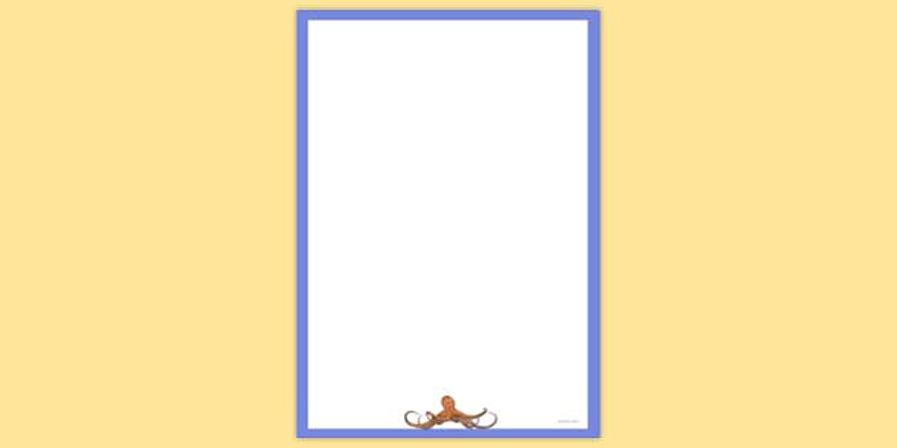 Octopus Frameborder Realistic Octopus Page Border | Page Borders | Twinkl