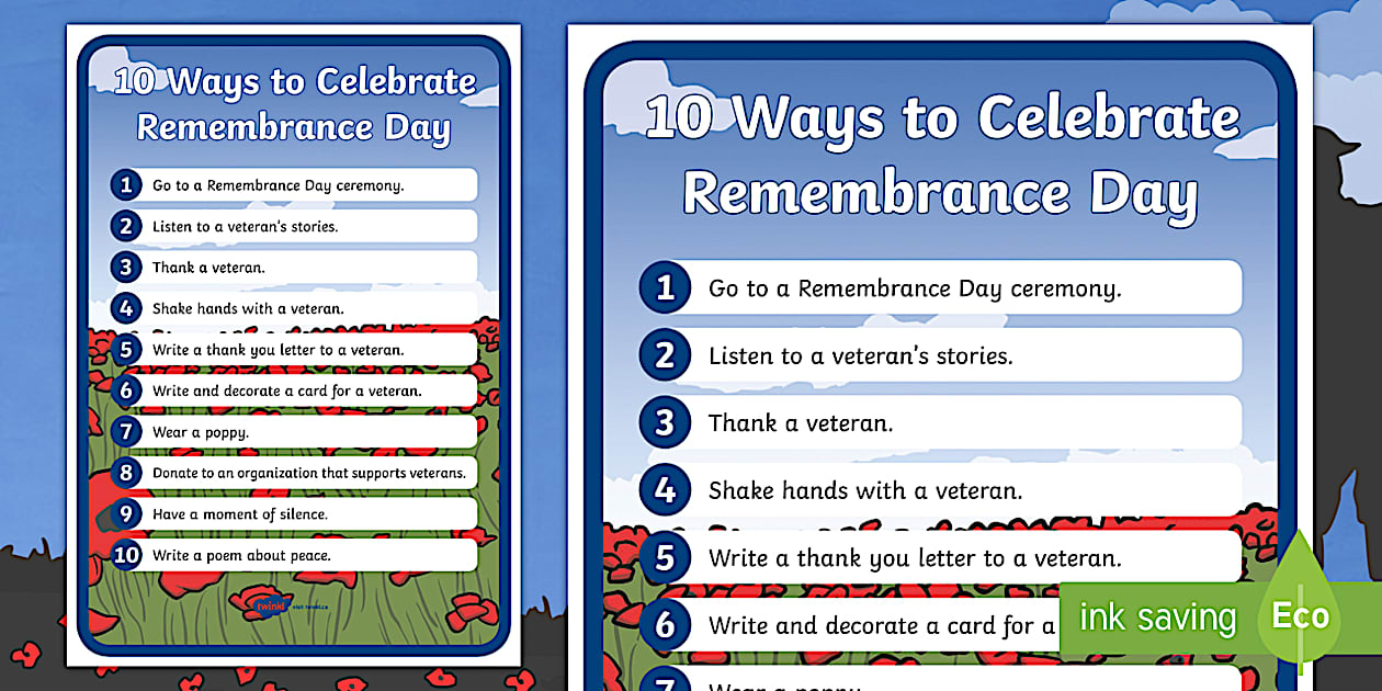 10-ways-to-celebrate-remembrance-day-display-poster-twinkl