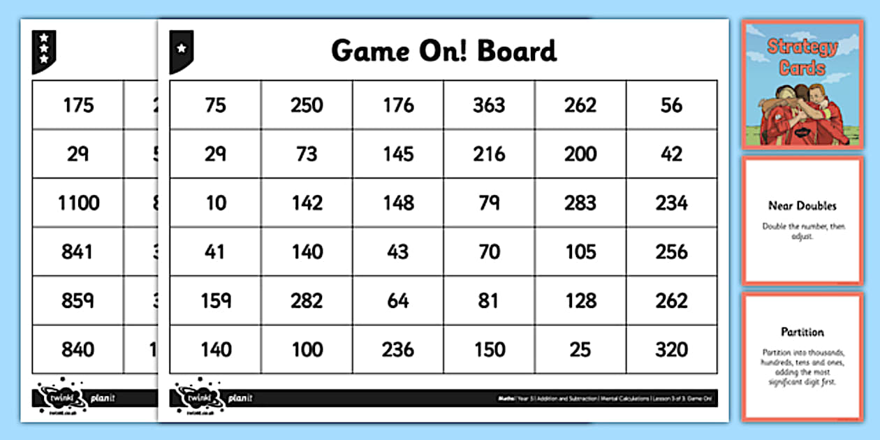 Grade 5 Mental Maths Game On Strategy Pack (teacher made)