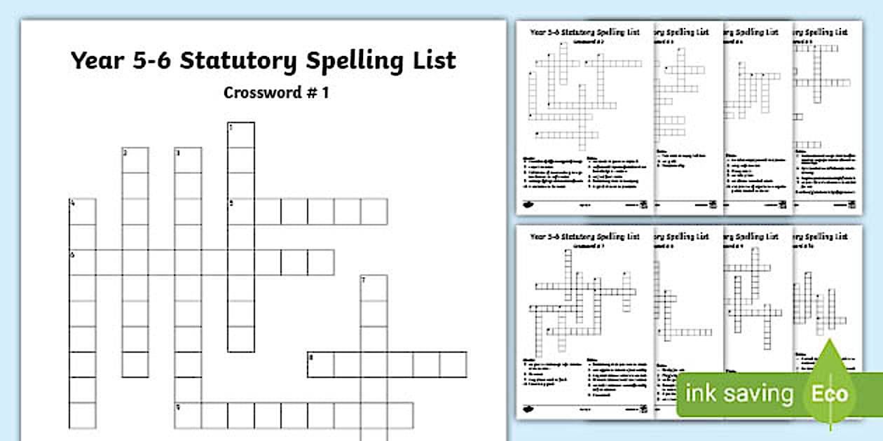 year-5-6-statutory-spelling-list-crossword-pack-twinkl