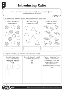 Ratio Differentiated Worksheet / Worksheets (teacher made)