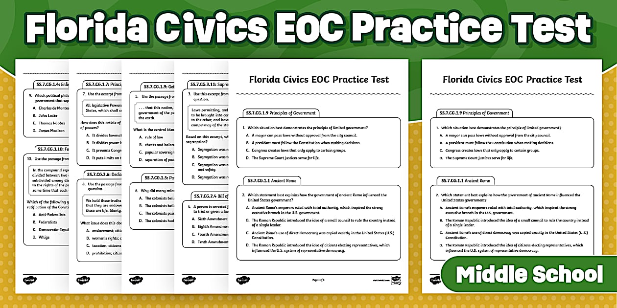 Civics EOC SS Practice Test | Florida NGSSS Test Prep