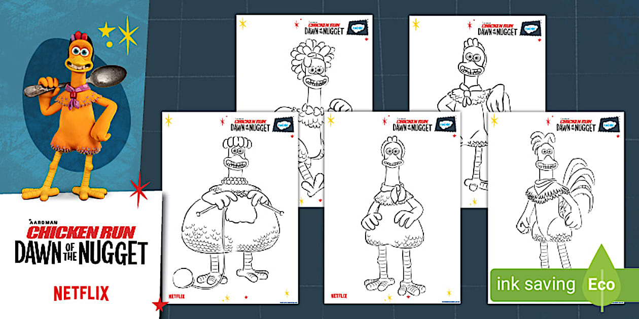 FREE! - Chicken Run Colouring Sheets | Dawn of the Nugget | Netflix