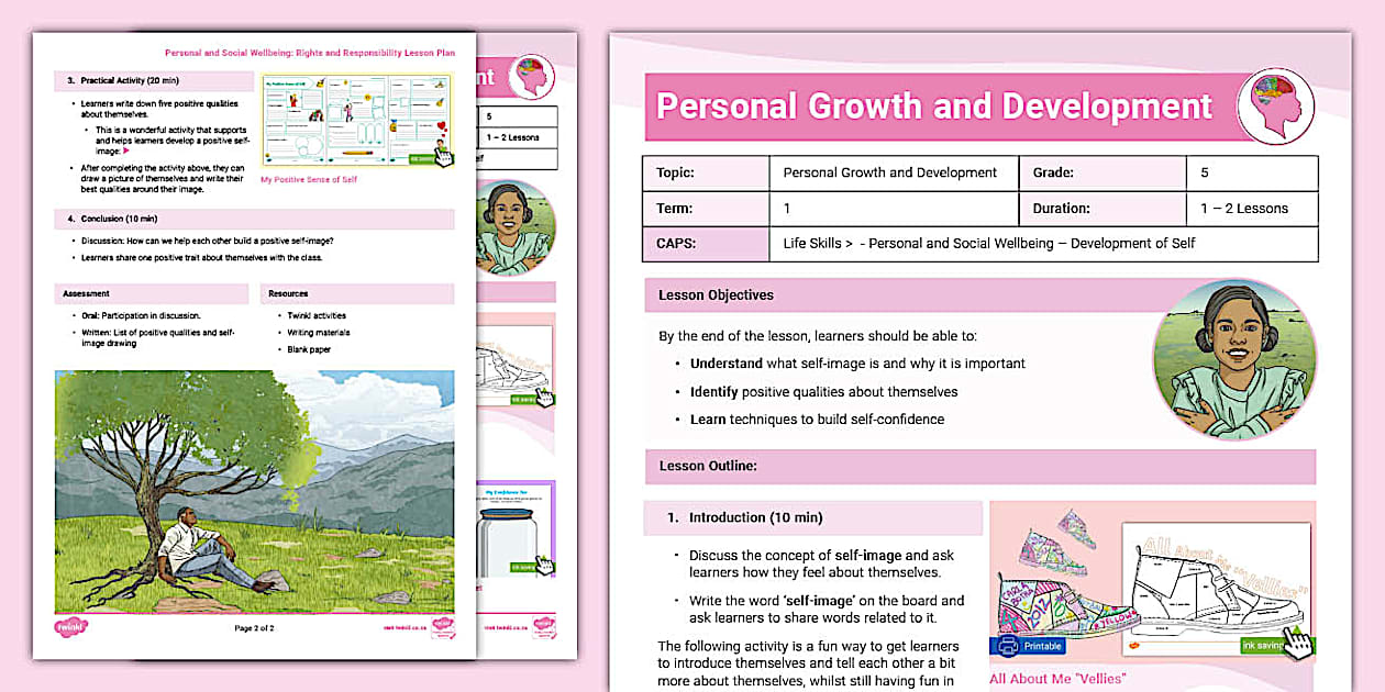 Grade 5 Life Skills: Development of Self Lesson Plan