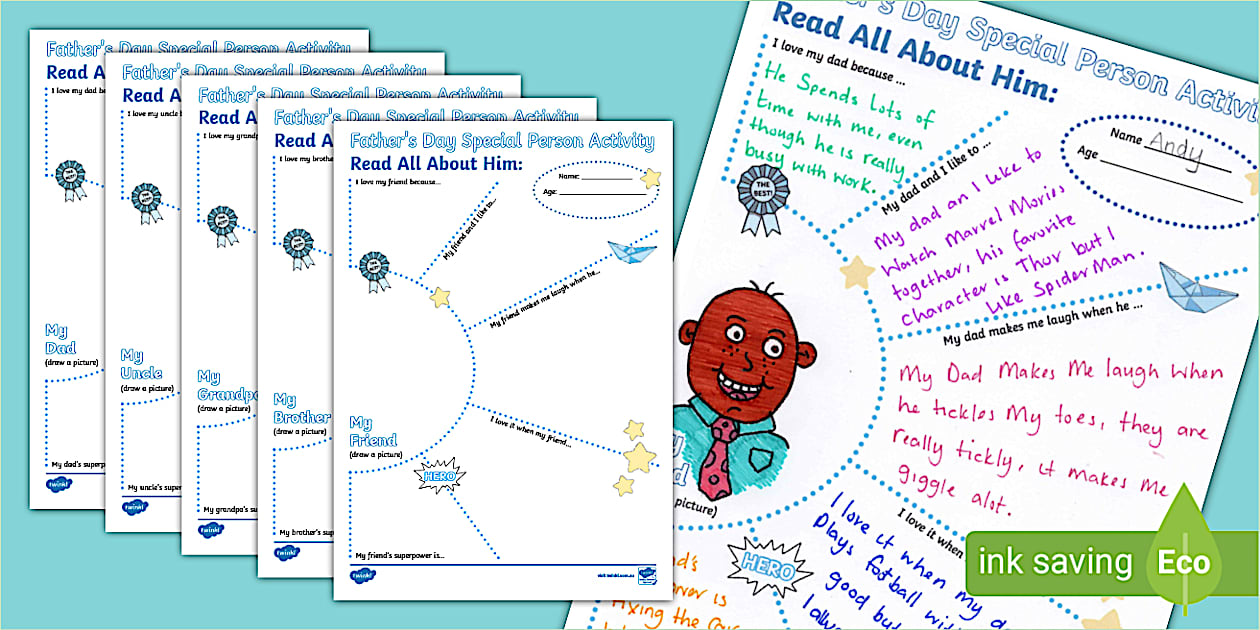 Read All About Him: Father's Day Special Person Activity