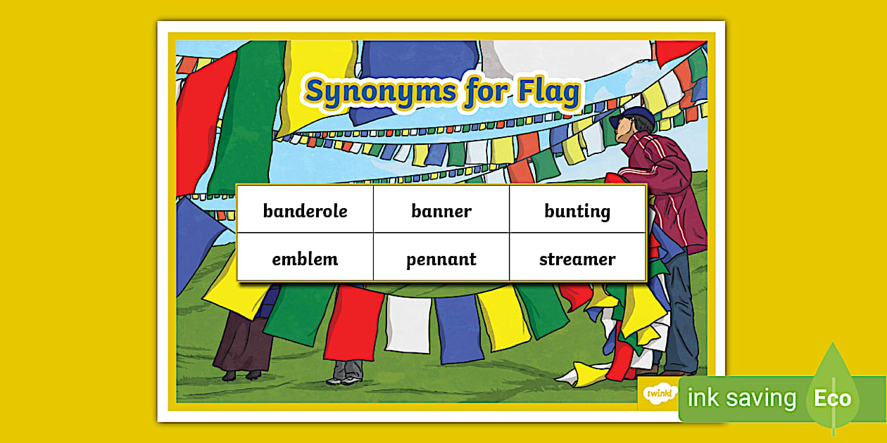 Another Word for Flag Word Mat (teacher made) Twinkl