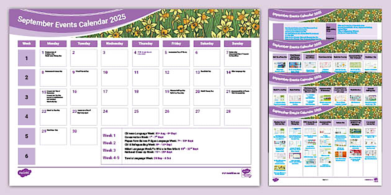 September Calendar of Events 2025