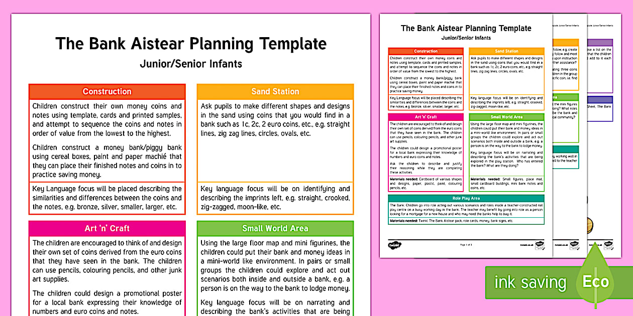 ROI The Bank Aistear Planning Template