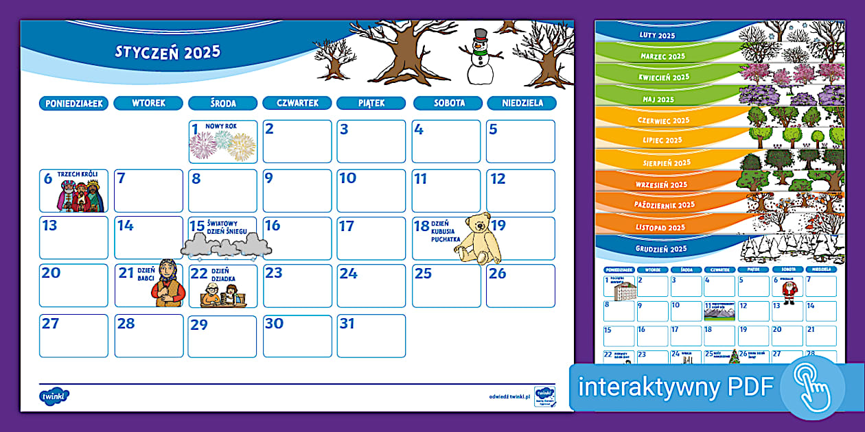Kalendarz szkolny 2025 do druku 2