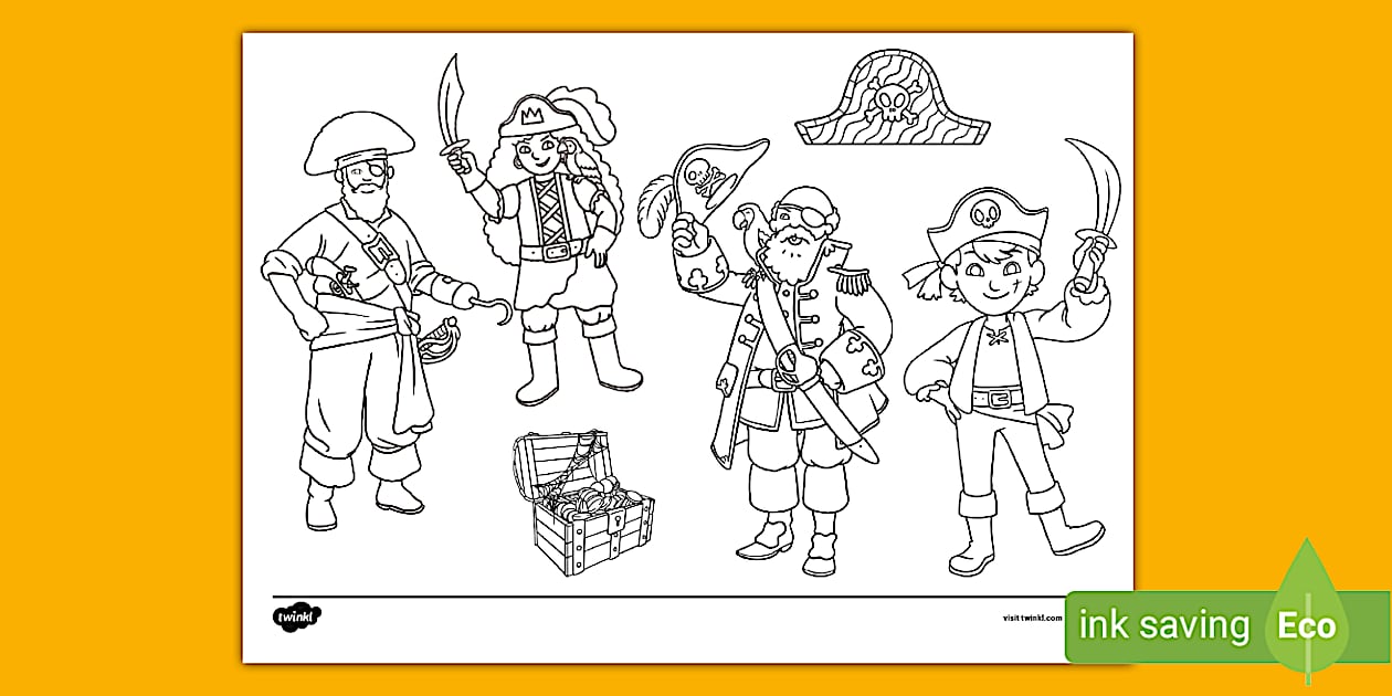 Pirate Doodle Colouring Page (teacher made) - Twinkl