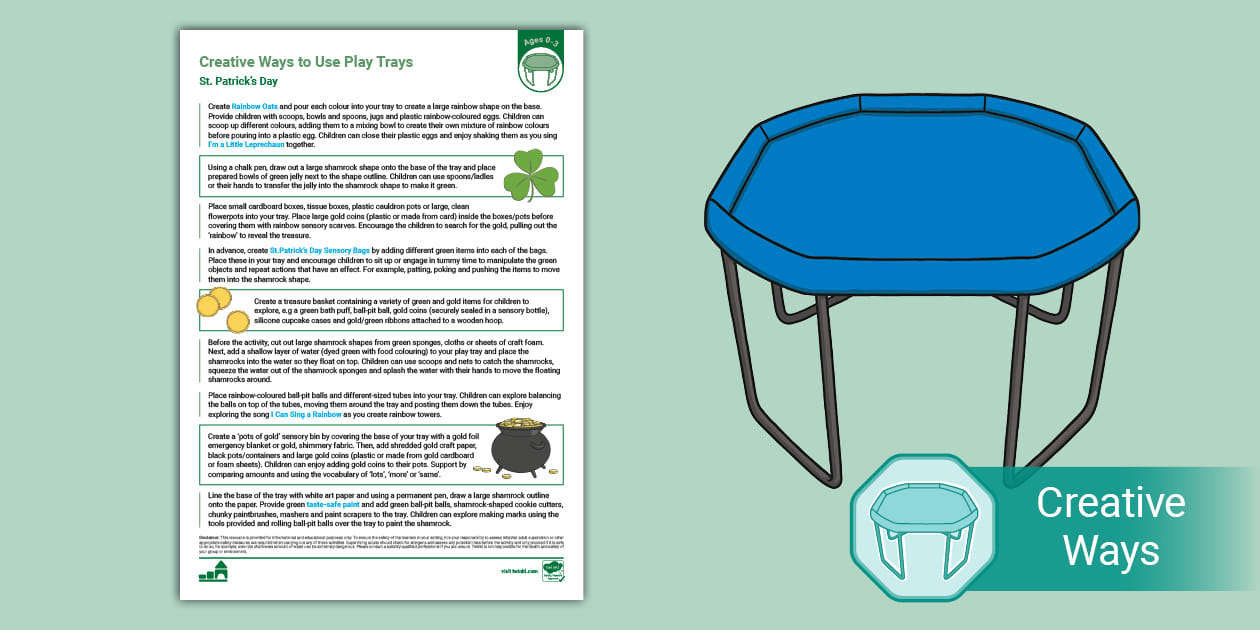 EYFS Ages 0-3 Play Trays: St. Patrick's Day