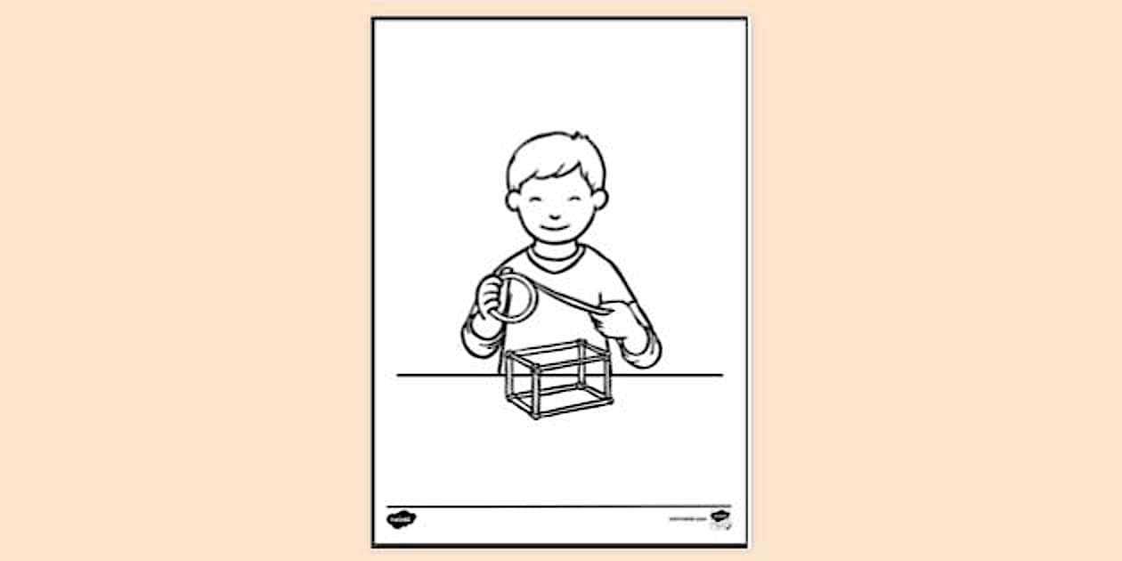 Child making Cuboid Colouring | Colouring Sheets - Twinkl