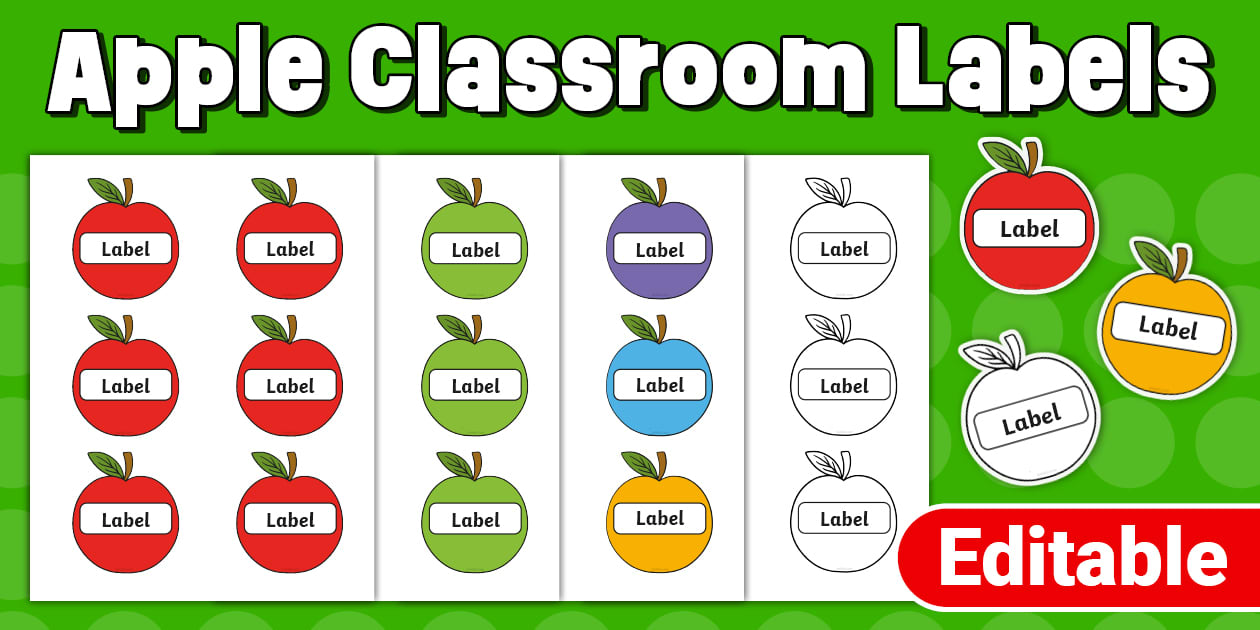 Editable Apple Classroom Labels (Hecho por educadores)