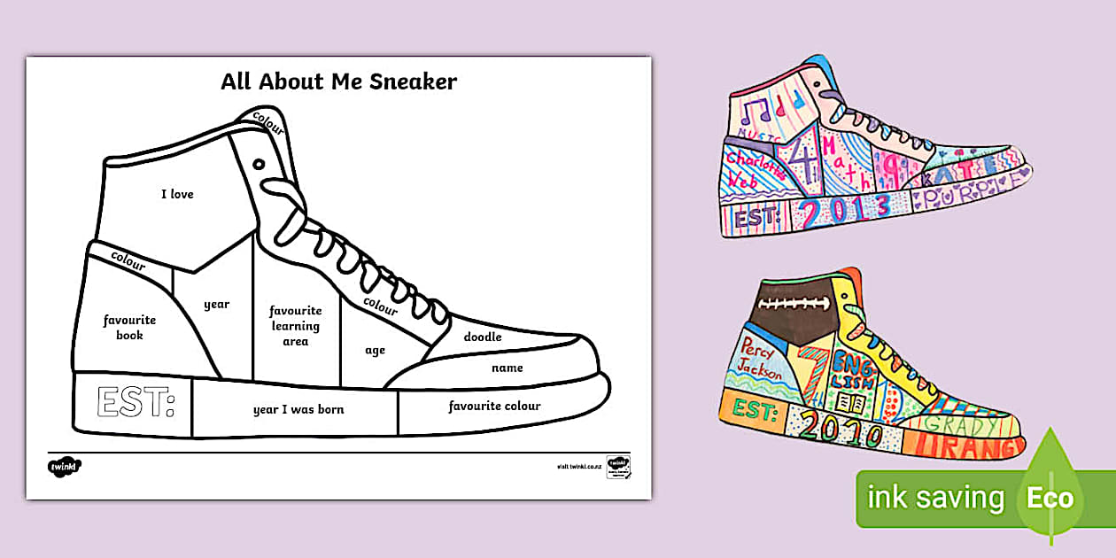 All About Me Sneaker (teacher made) - Twinkl