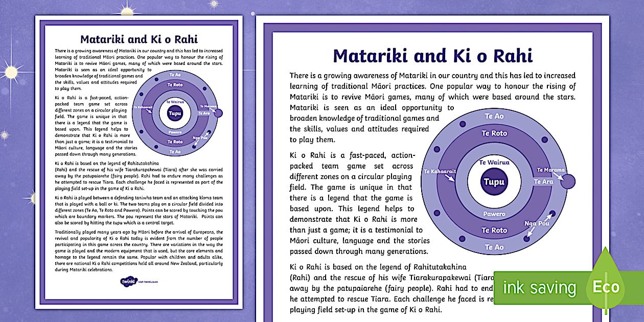 M Rahi Matariki and Ki O Rahi Information Pack