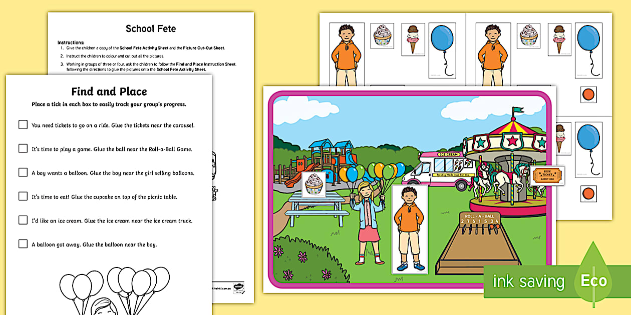 TAS School Fete Can You Find...? Activity Pack - English
