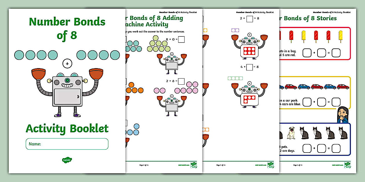 👉 Number Bonds of 8 Booklet