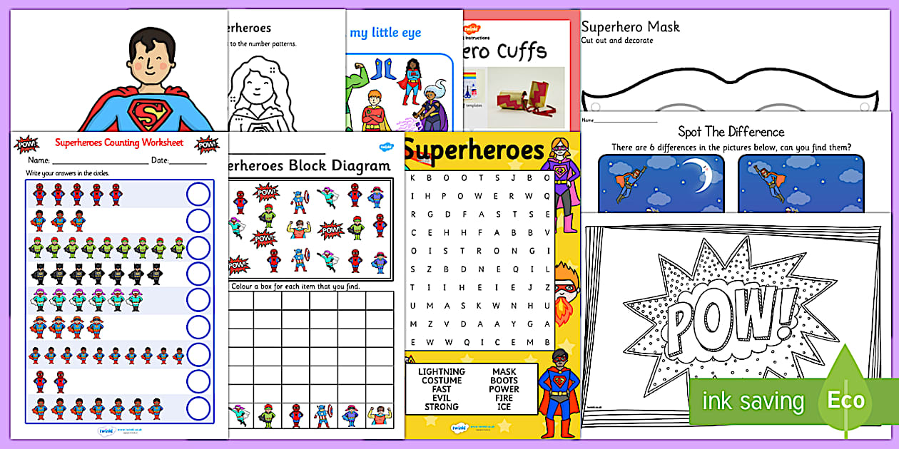 Top Ten Superheroes Activity Pack (teacher made) - Twinkl
