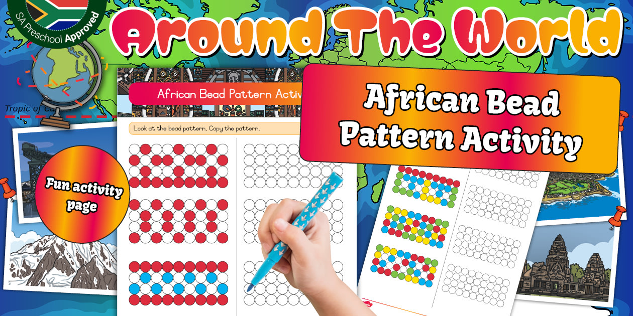 Preschool: Around the World: African Bead Pattern Activity
