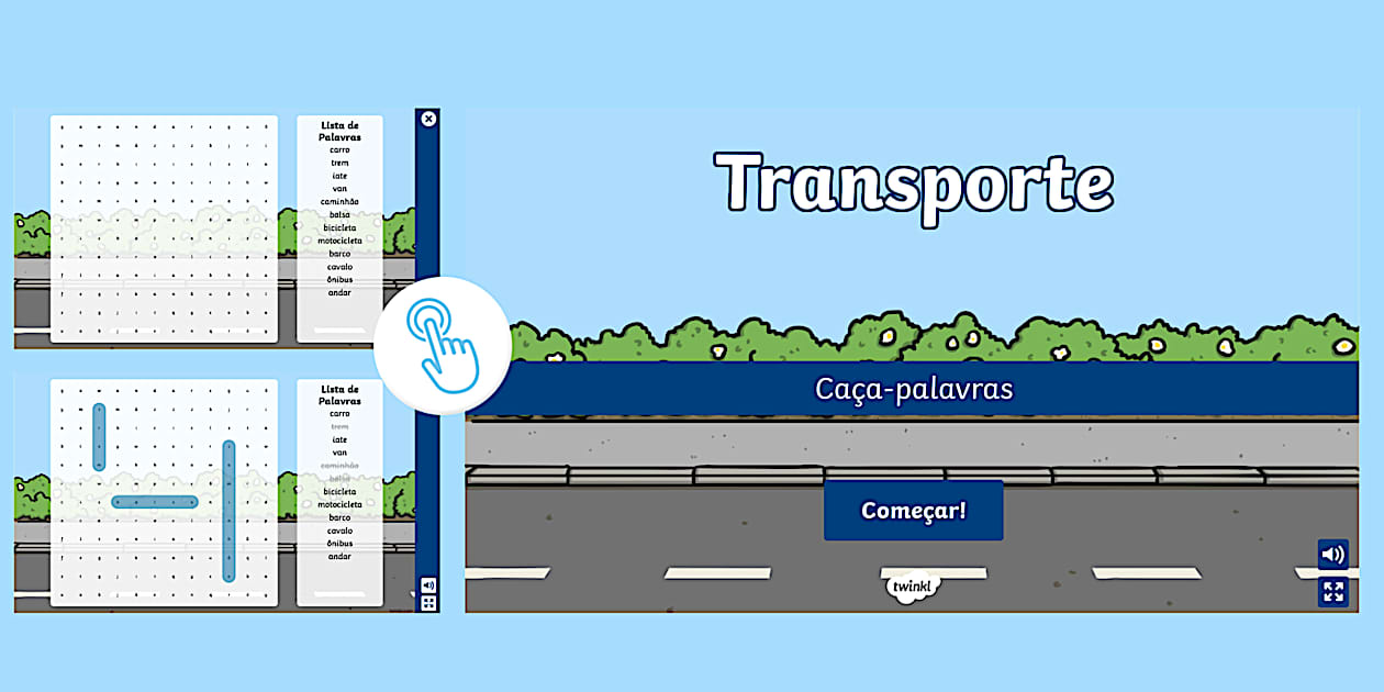 Meios de Transporte - Caça-palavras Interativo - Twinkl
