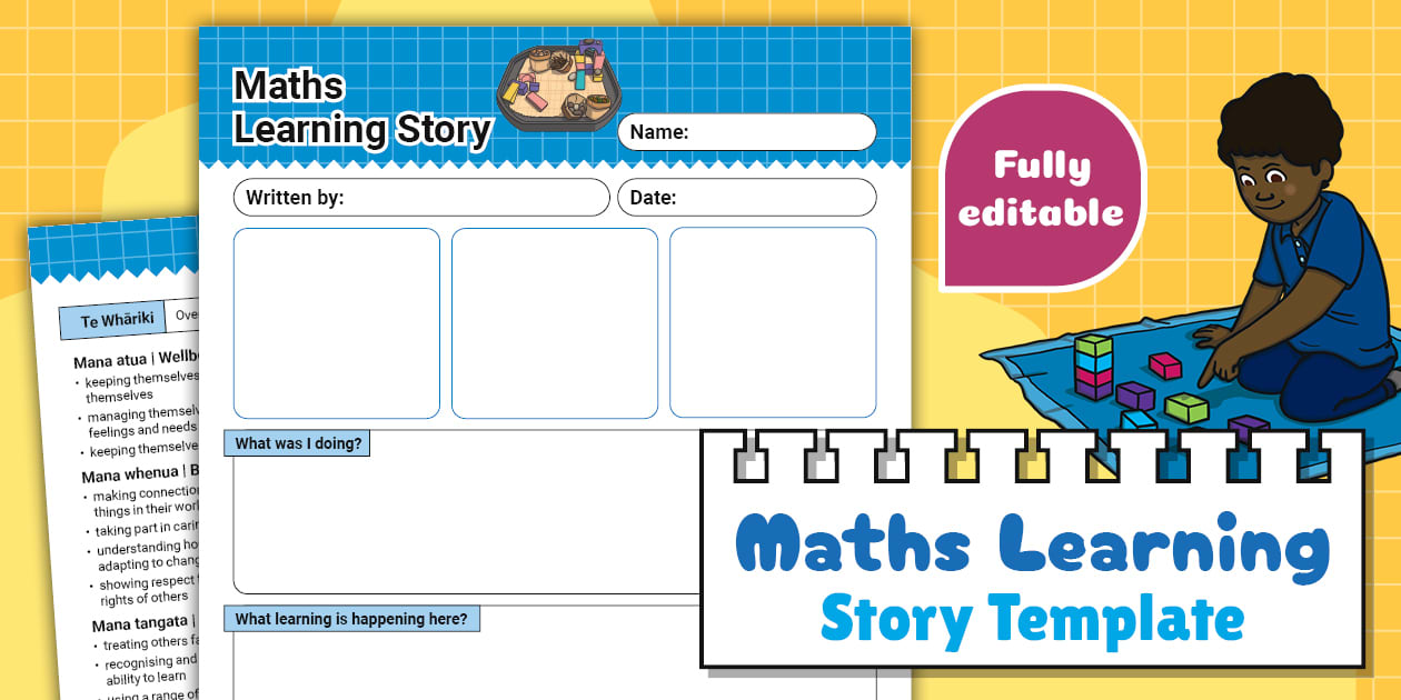 Maths Learning Story Template (editable)
